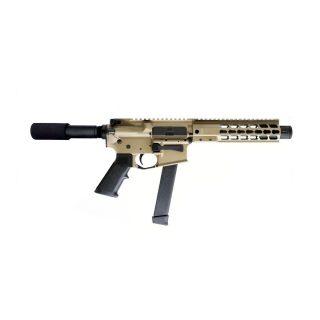 BLEM 9mm Forged 9" Cerakote FDE Barrel Pistol Buffer Tube Padded Tube Cap 8" Rail Mini Can