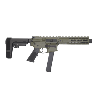 BM-9 Pistol 9mm Forged Receiver 9" Barrel SBA3 Tactical Brace 8" M-Lok Rail Mini Can