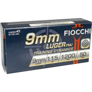 Fiocchi Training Dynamics 9mm Luger 115 gr Full Metal Jacket - 50Rnd