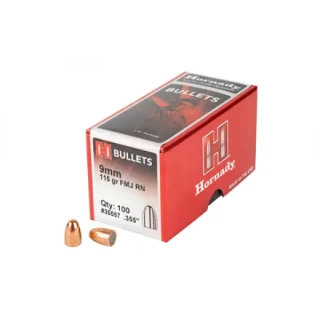 HORNADY FMJ-RN 9MM / .355 115GR /100CT